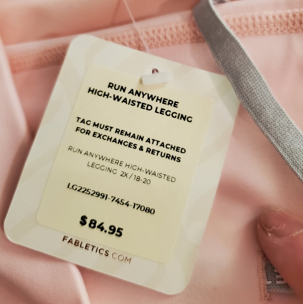NWT Fabletics Run Anywhere High Waisted Legging Soft Shell Pink  2XL 18/20 - Picture 15 of 16